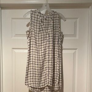 Motherhood Black and Cream Grid Blouse